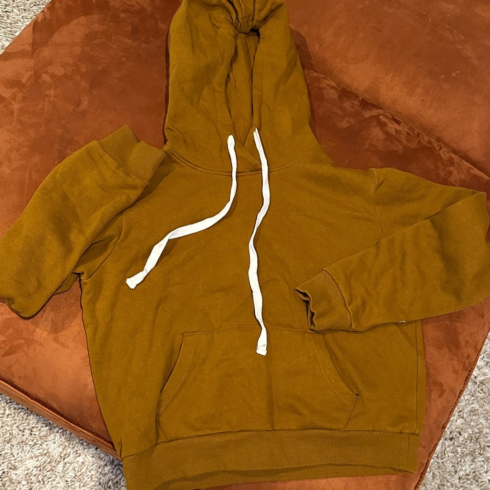 Forever 21 Mustard Hoodie with White Accents